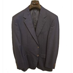 Canali Mens Blue Pure Wool Blazer Suit Jacket Size 44 Saks Fifth Avenue